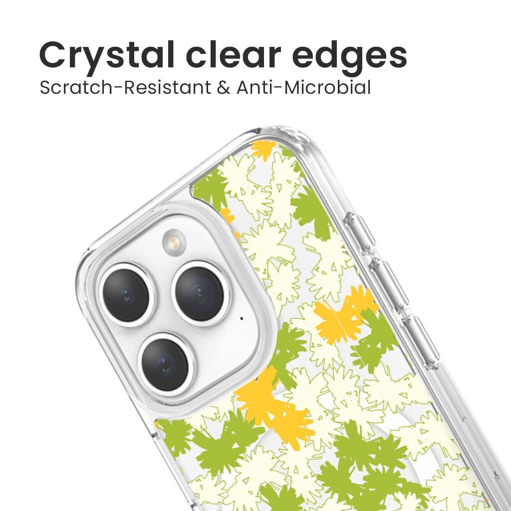 iPhone 15 Pro Max Clear Case - Yellow Dandelion Design