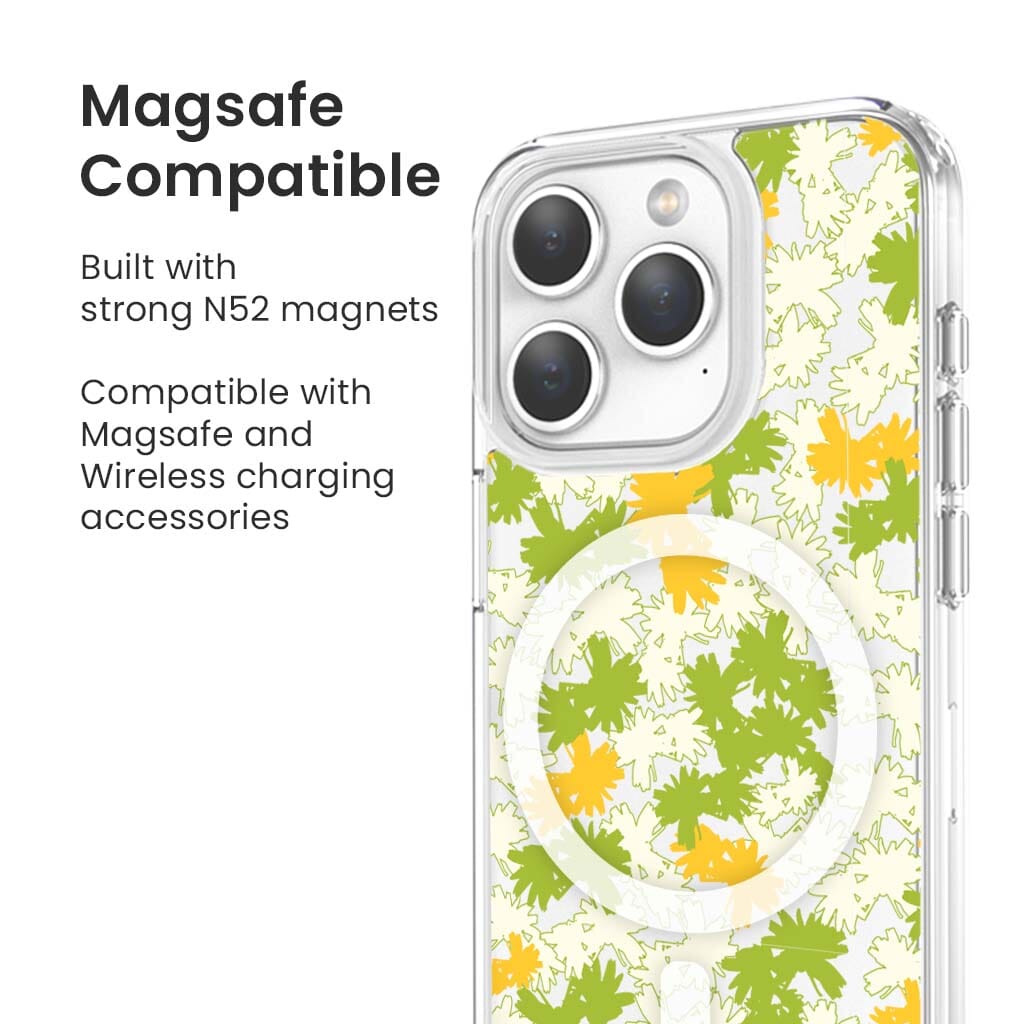 iPhone 15 Pro Max Clear Case - Yellow Dandelion Design