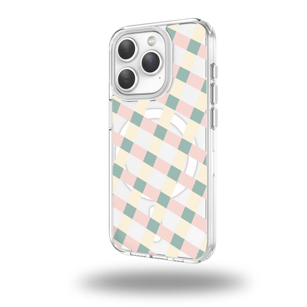 iPhone 15 Pro Max Clear Case - Light Lattice Design