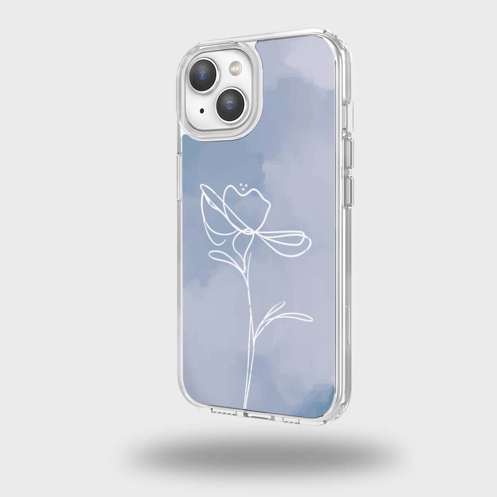 iPhone 15 Case With MagSafe - Blue Flower