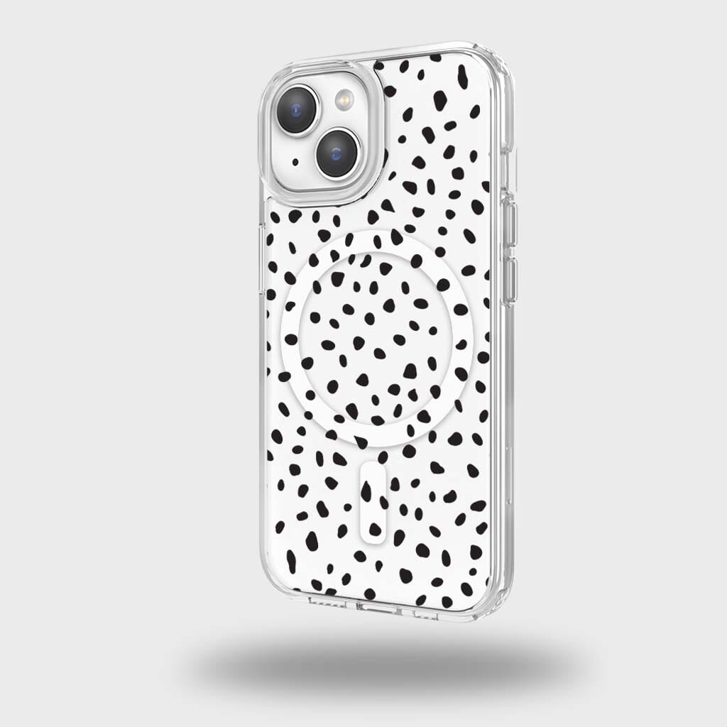 iPhone 15 Case With MagSafe - White Polka