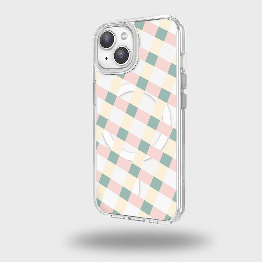 iPhone 15 Clear Case - Light Lattice Design