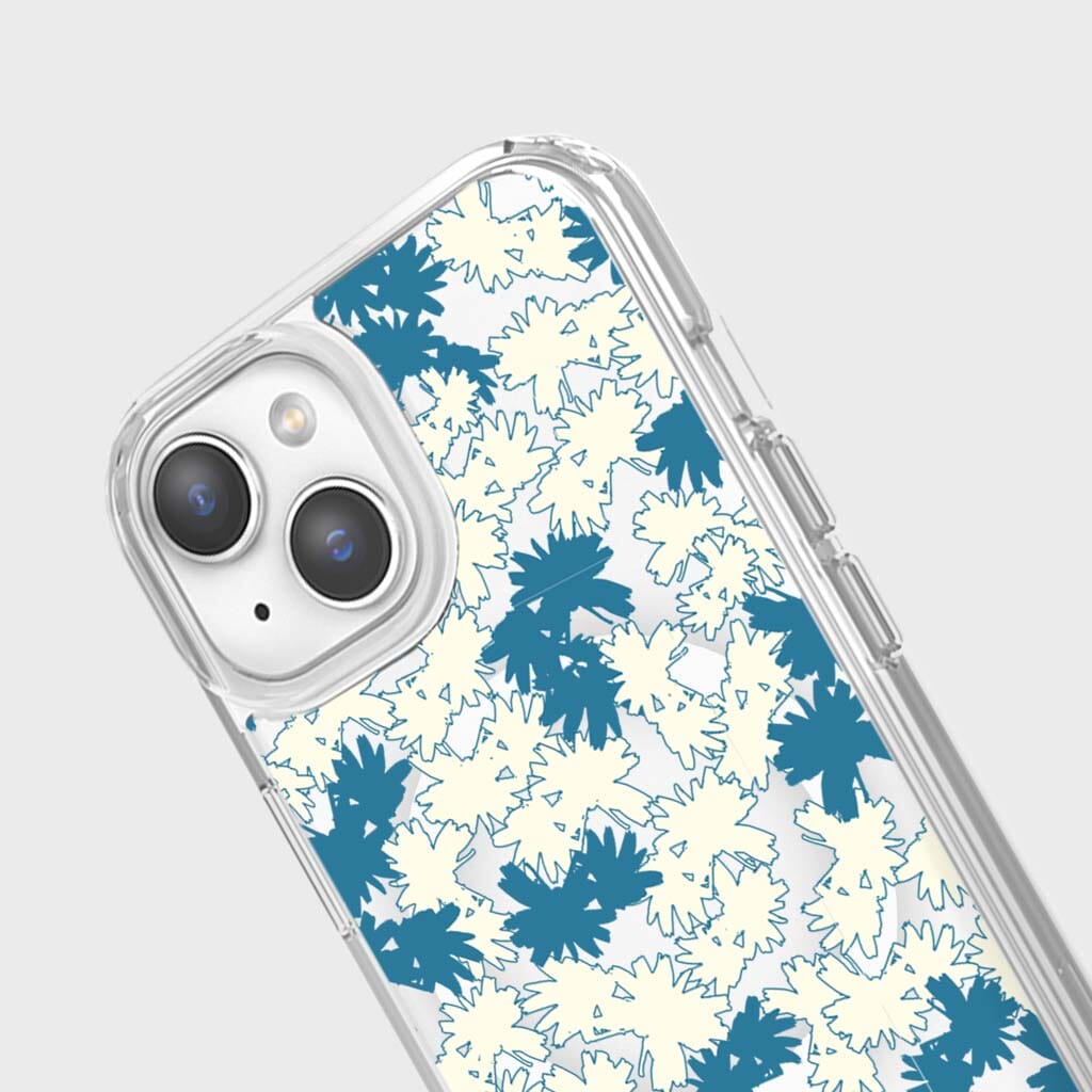 iPhone 13 Clear Case - Blue Dandelion Design