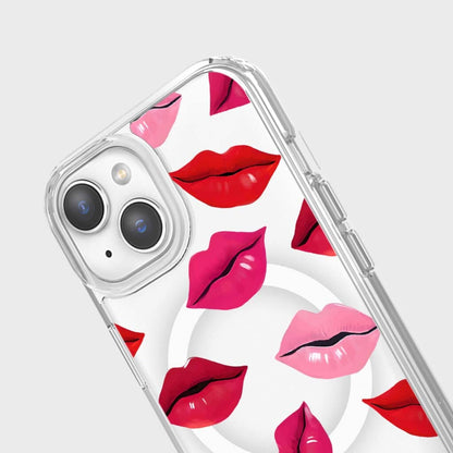 MagSafe iPhone 15 Lips Design Clear Case