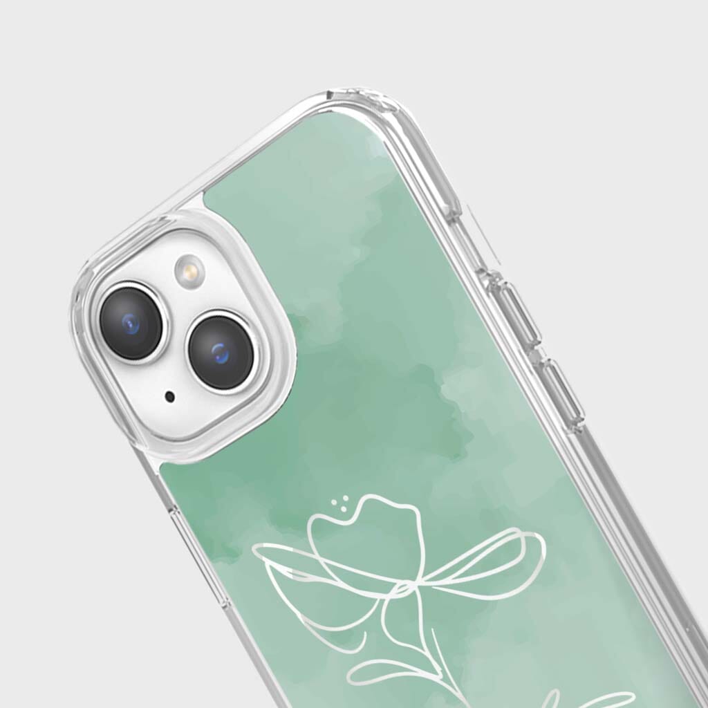 iPhone 15 Case With MagSafe - Green Flower