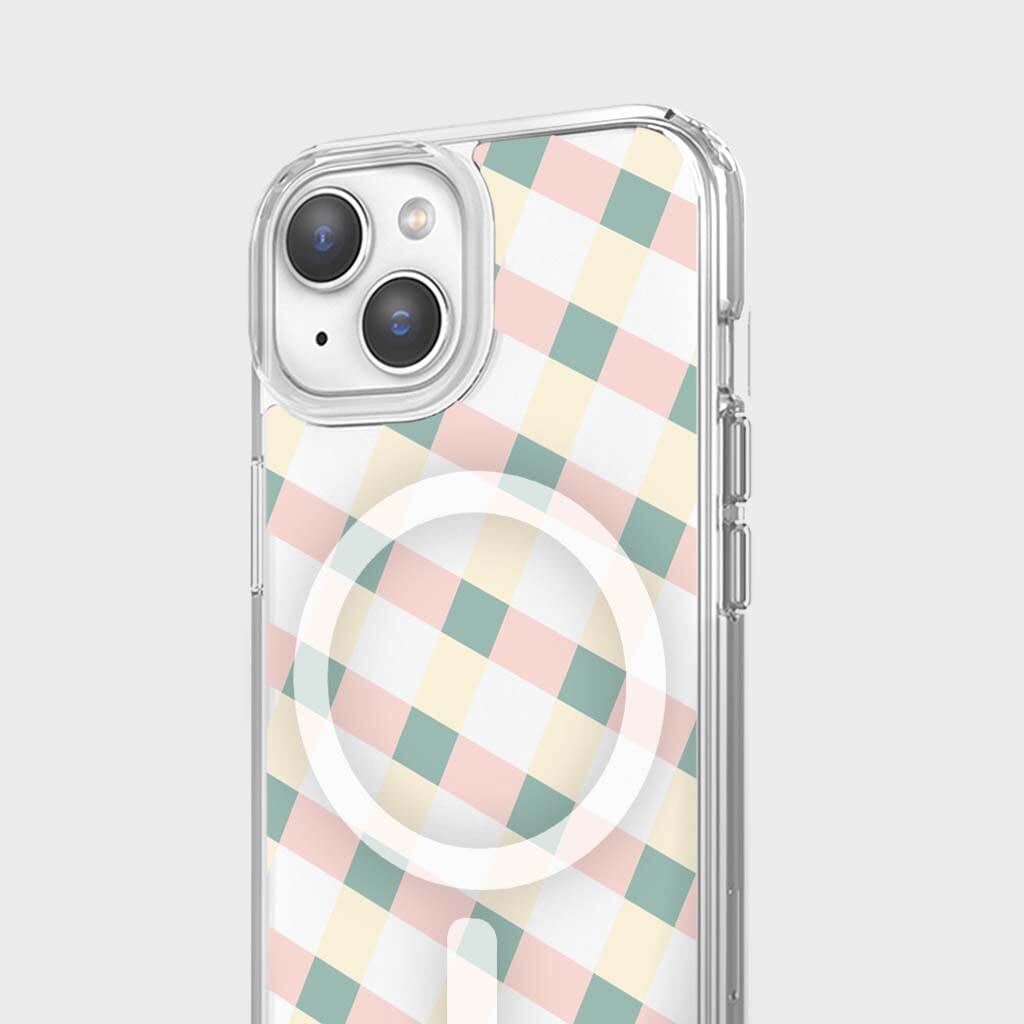 iPhone 14 Clear Case - Light Lattice Design