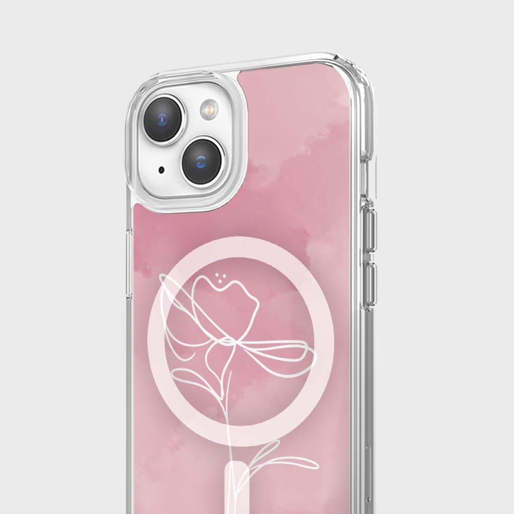 MagSafe iPhone 14 Pink Flower Case