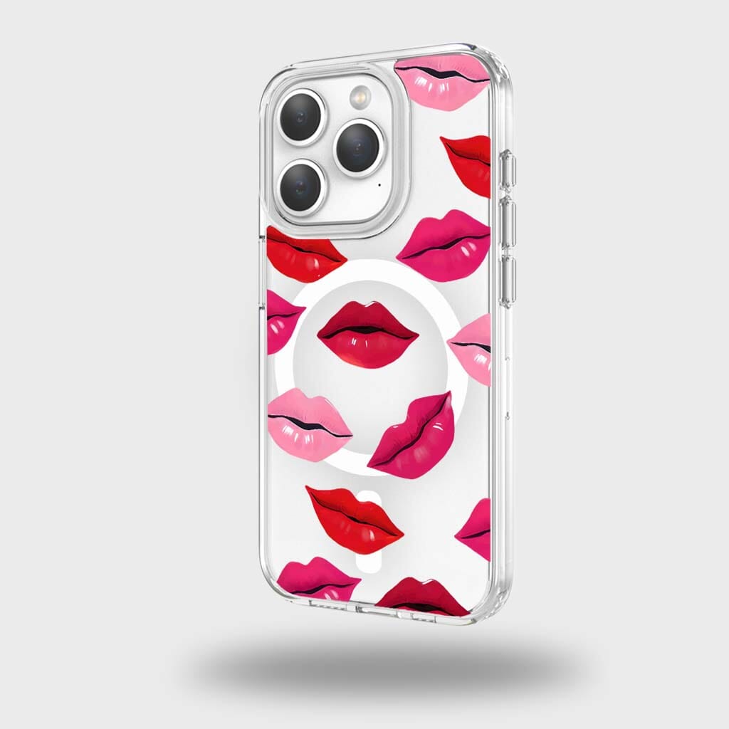 MagSafe iPhone 15 Pro Lips Design Clear Case