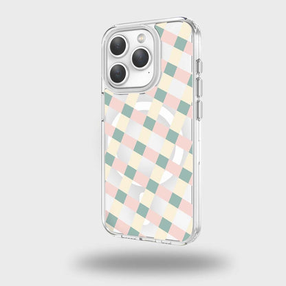 iPhone 15 Pro Max Clear Case - Light Lattice Design