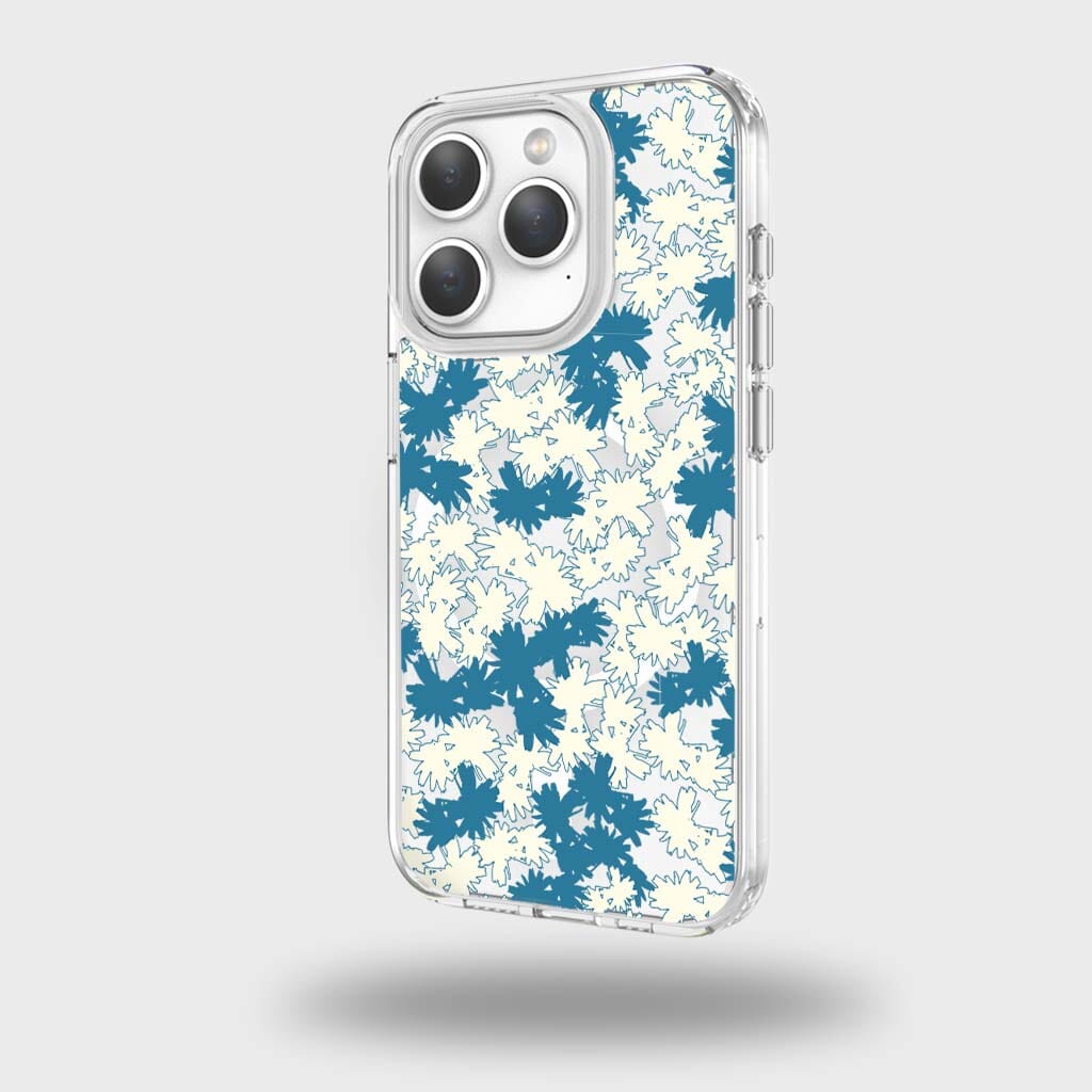 iPhone 15 Pro Clear Case - Blue Dandelion Design