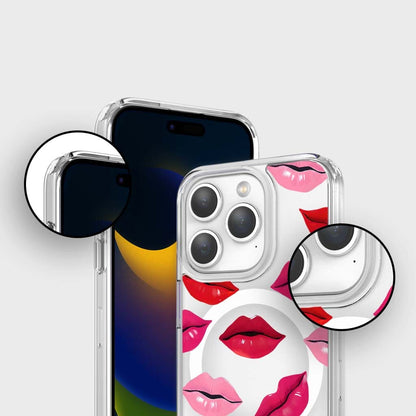 MagSafe iPhone 15 Pro Lips Design Clear Case