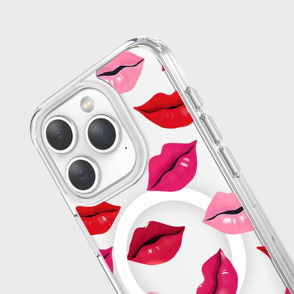 MagSafe iPhone 15 Pro Max Lips Design Clear Case