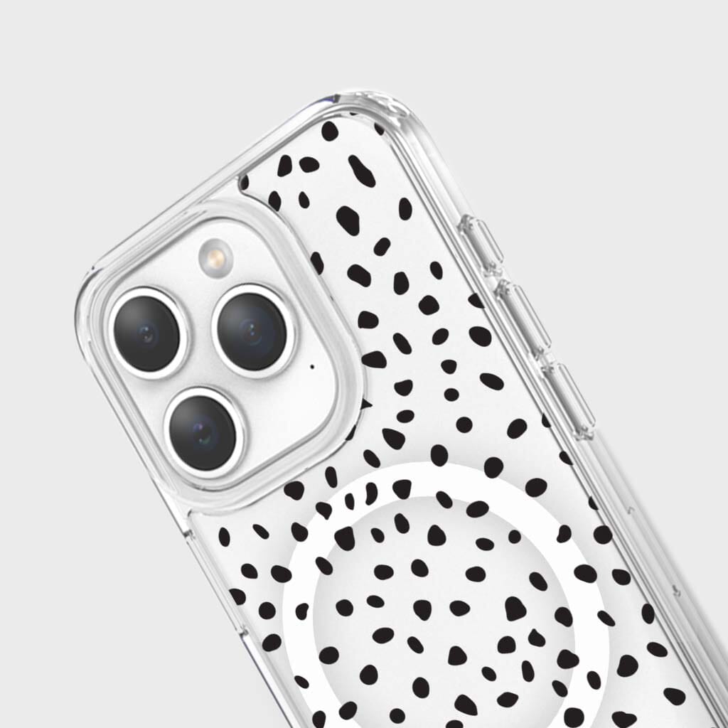 iPhone 15 Pro Case With MagSafe - White Polka