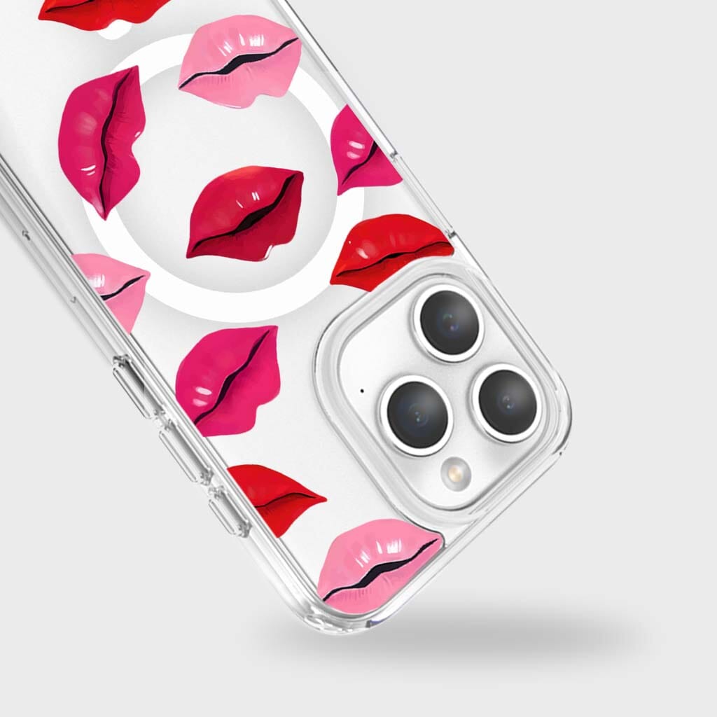 MagSafe iPhone 15 Pro Lips Design Clear Case