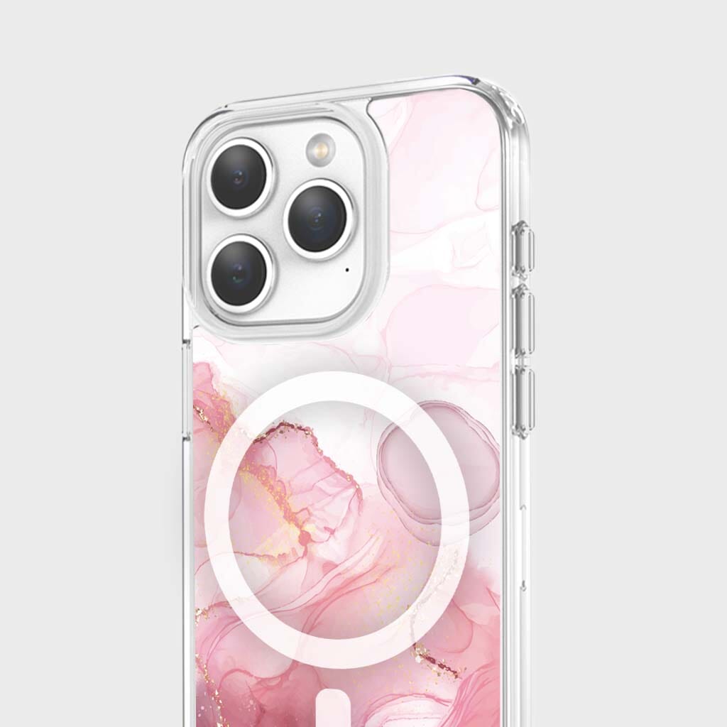 iPhone 15 Pro Max Case With MagSafe - Pink Marble