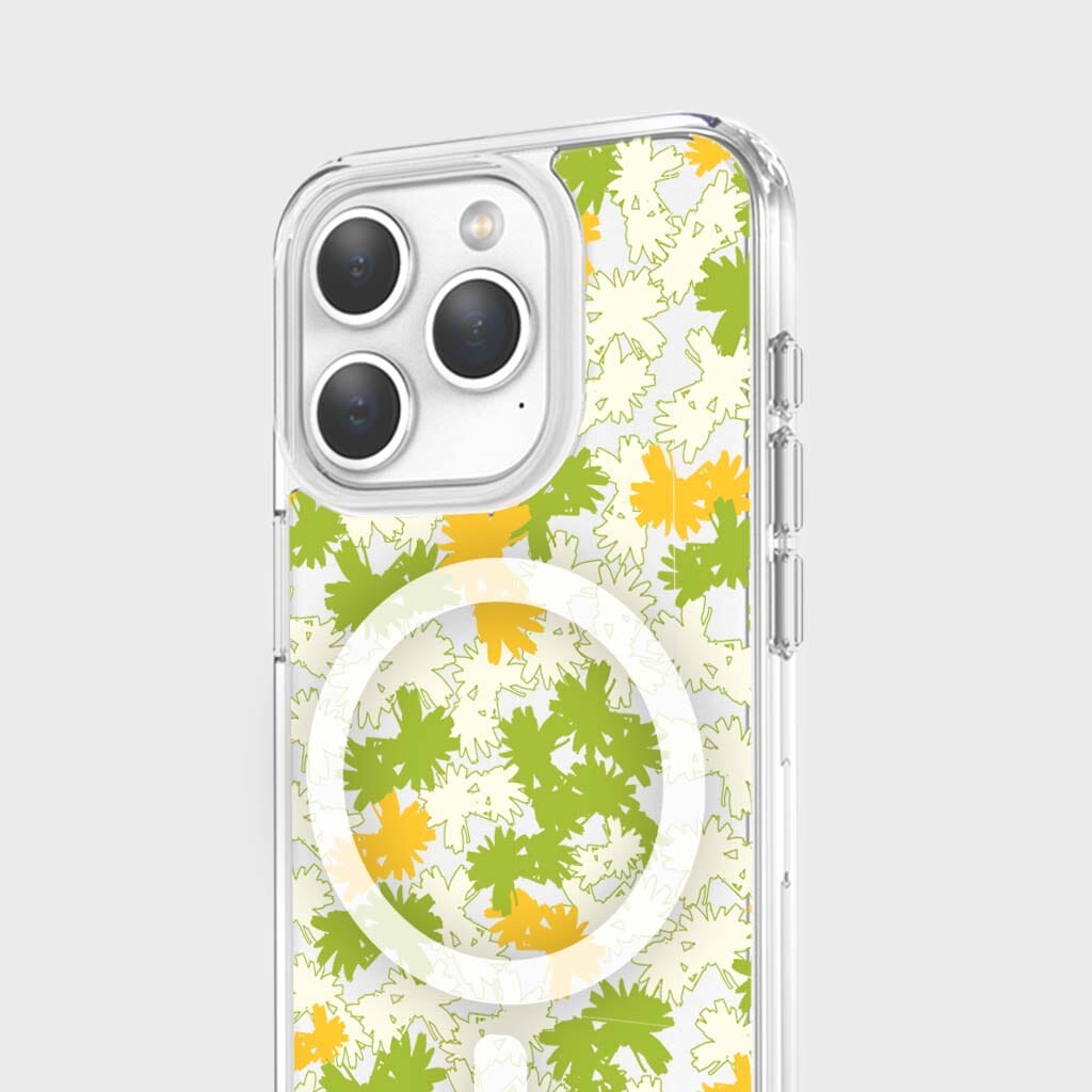 iPhone 15 Pro Max Clear Case - Yellow Dandelion Design