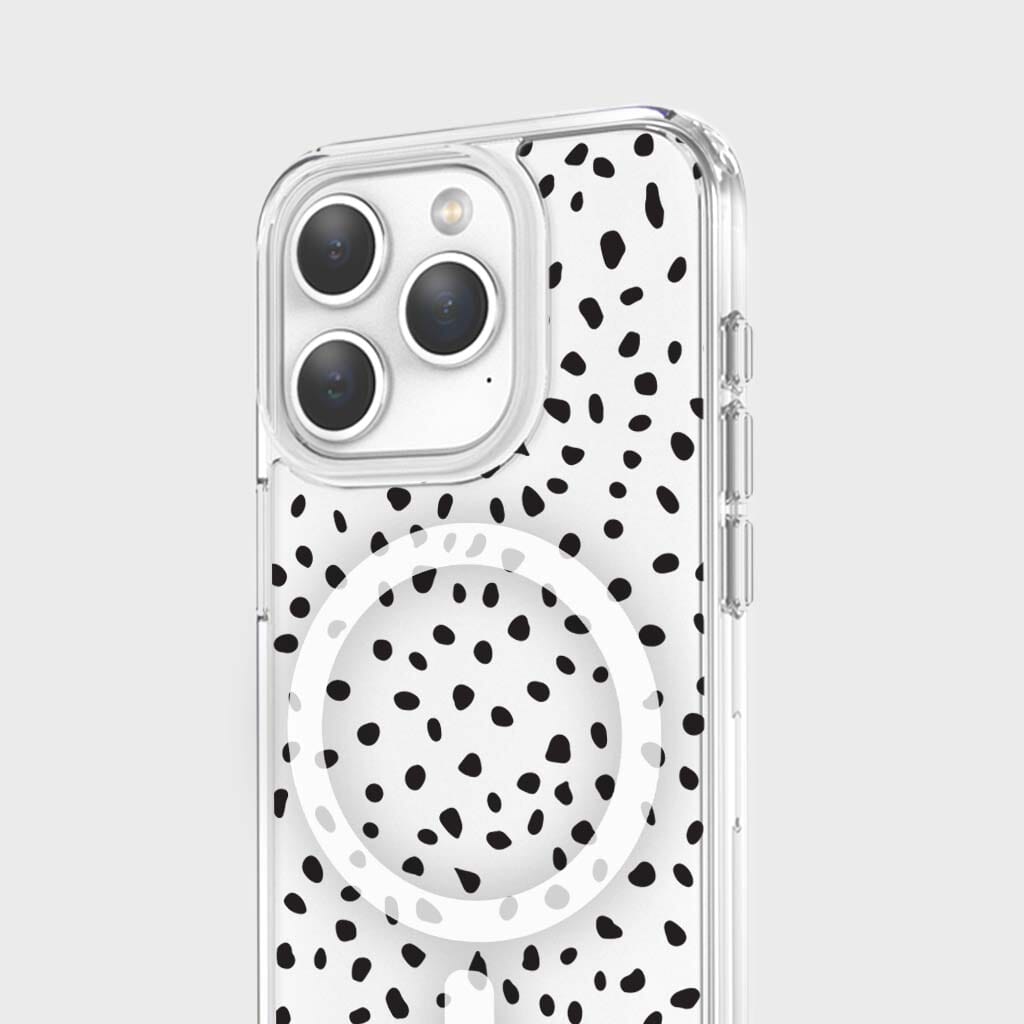 iPhone 15 Pro Max Case With MagSafe - White Polka