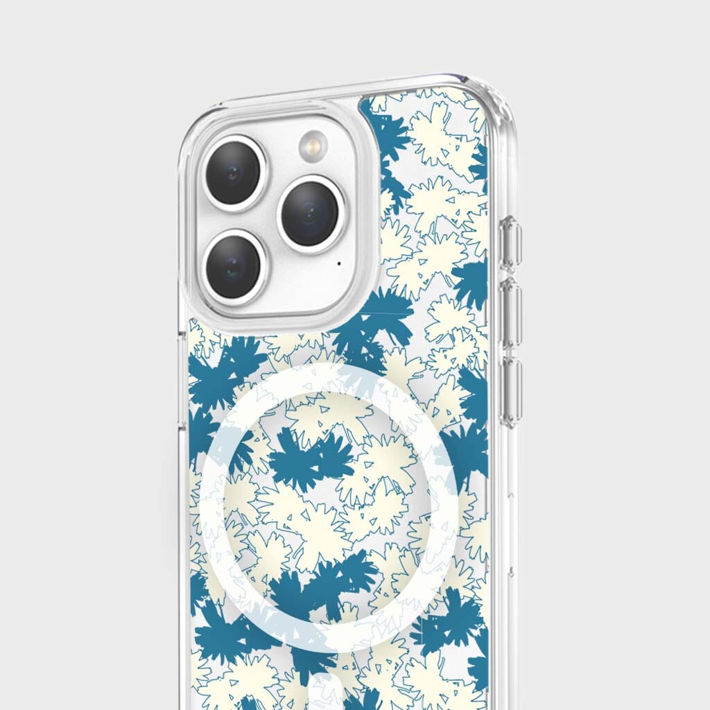 iPhone 15 Pro Clear Case - Blue Dandelion Design