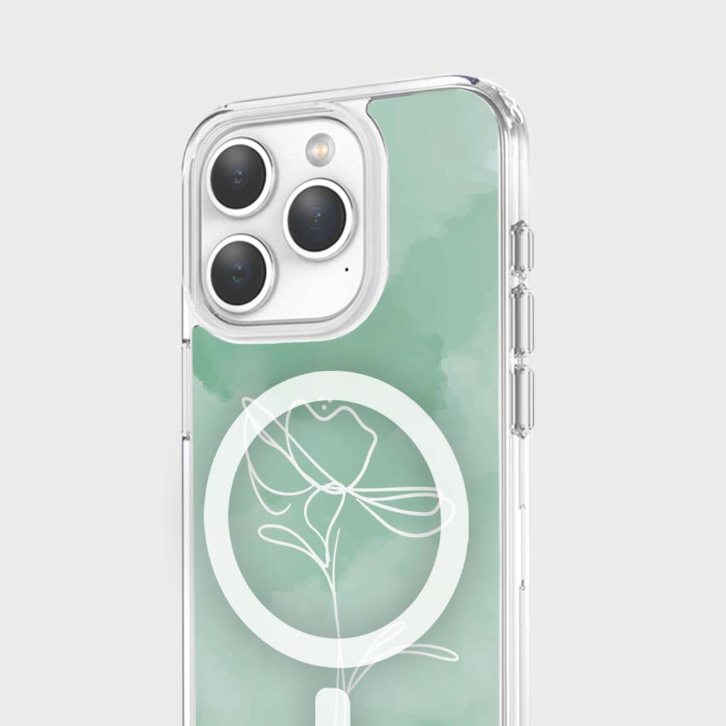 iPhone 15 Pro Max Case With MagSafe - Green Flower