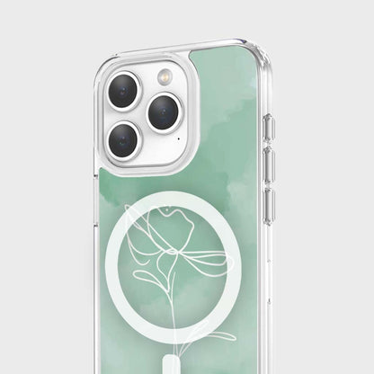 iPhone 15 Pro Max Case With MagSafe - Green Flower