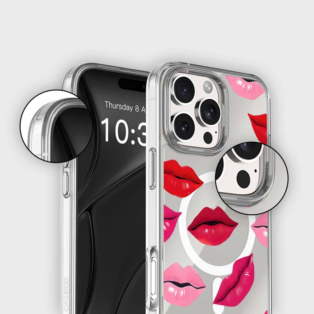 MagSafe iPhone 16 Pro Lips Design Clear Case