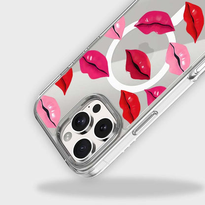 MagSafe iPhone 16 Pro Max Lips Design Clear Case