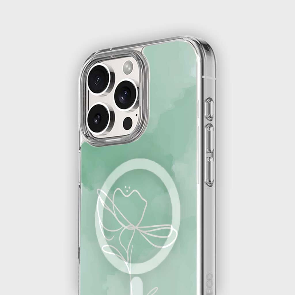 iPhone 16 Pro Max Case With MagSafe - Green Flower