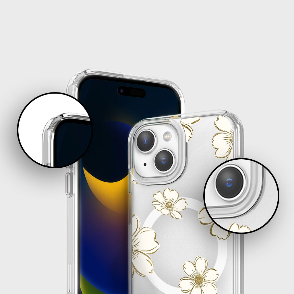 MagSafe iPhone 16e Gold Pattern Clear Case