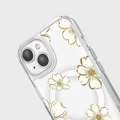 MagSafe iPhone 16e Gold Pattern Clear Case