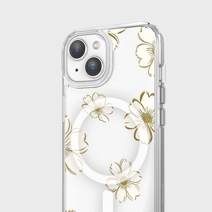 MagSafe iPhone 16e Gold Pattern Clear Case