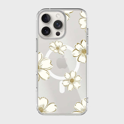 MagSafe iPhone 16 Pro Max Gold Pattern Clear Case