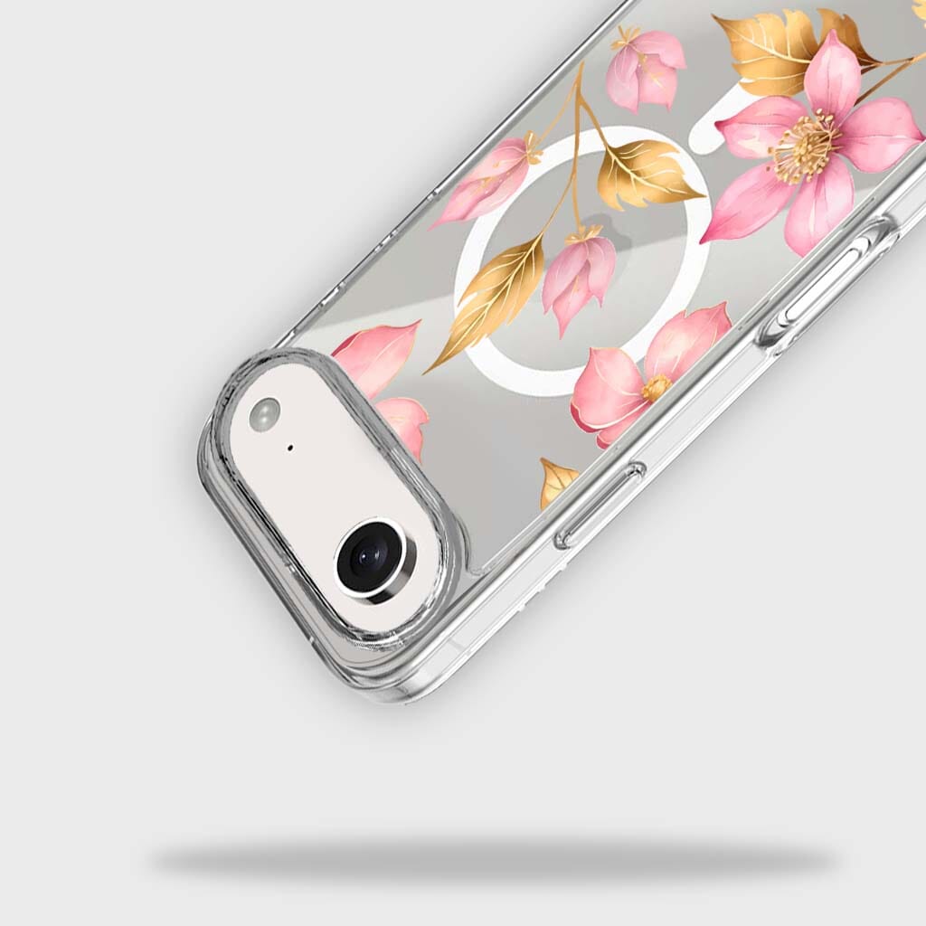 MagSafe iPhone 17 Air Pink Wildflower Clear Case