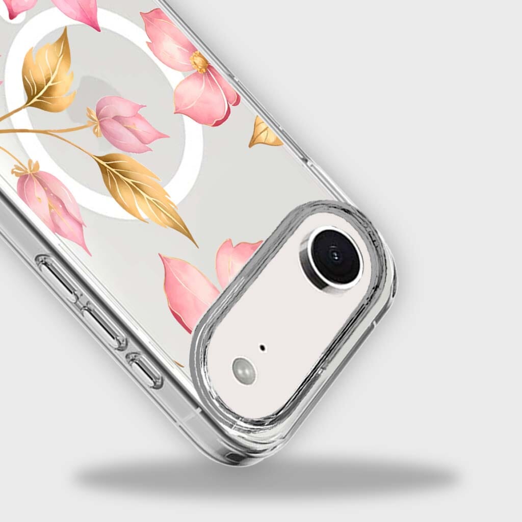 MagSafe iPhone 17 Air Pink Wildflower Clear Case