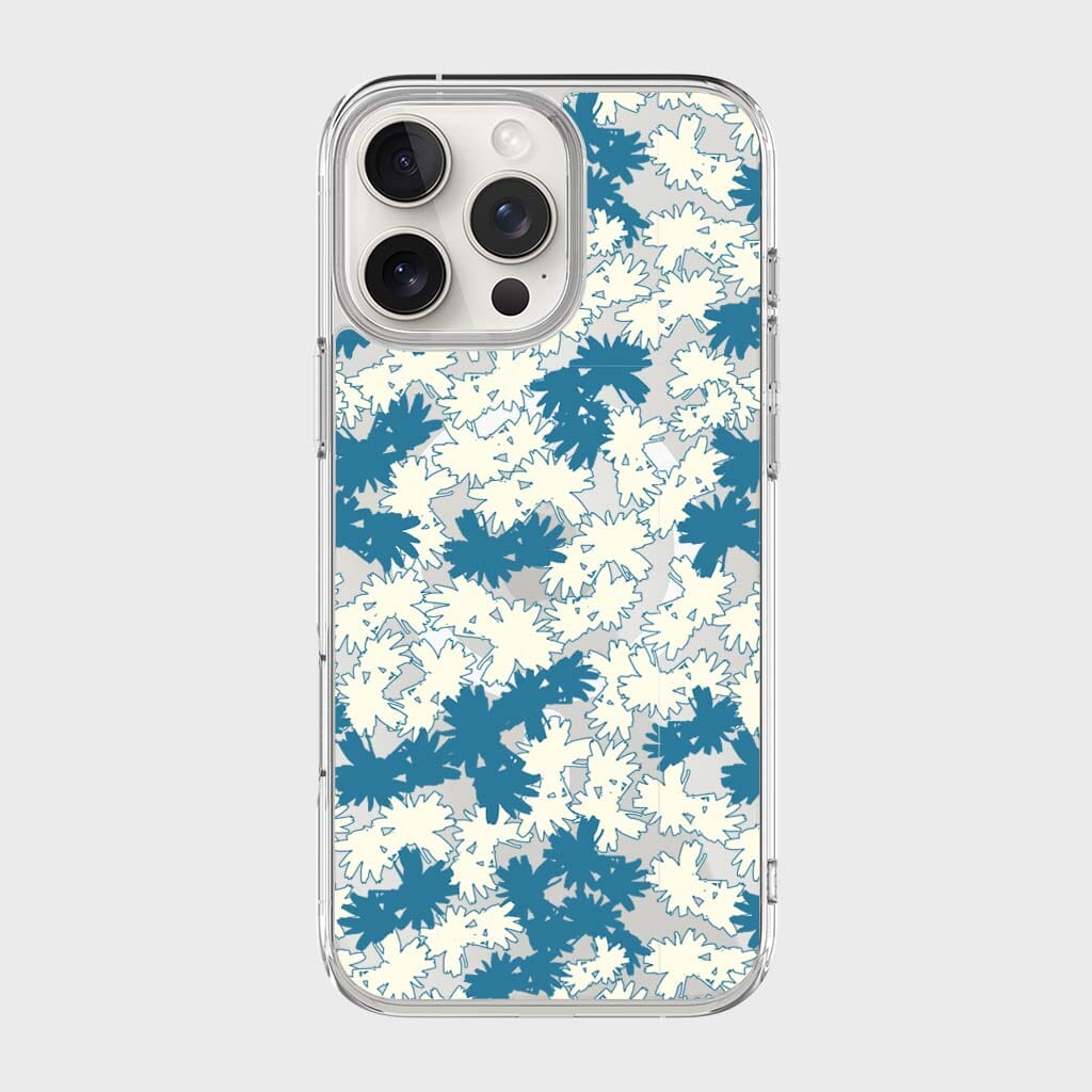 iPhone 16 Pro Max Clear Case - Blue Dandelion Design