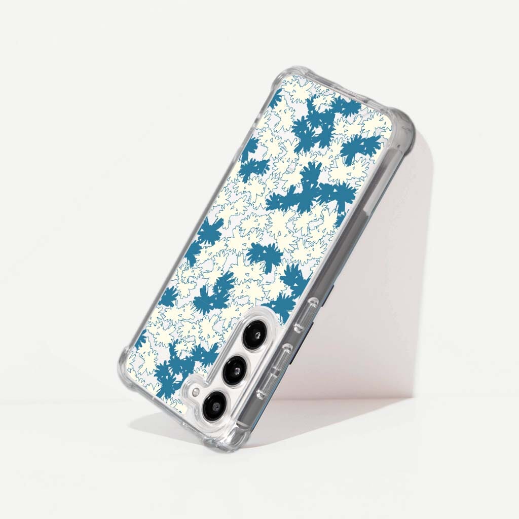 Samsung Galaxy S24 Clear Case - Blue Dandelion Design