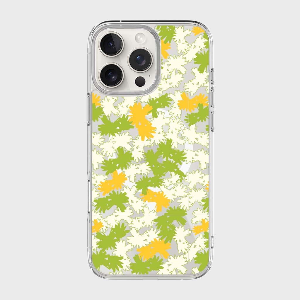 iPhone 16 Pro Max Clear Case - Yellow Dandelion Design