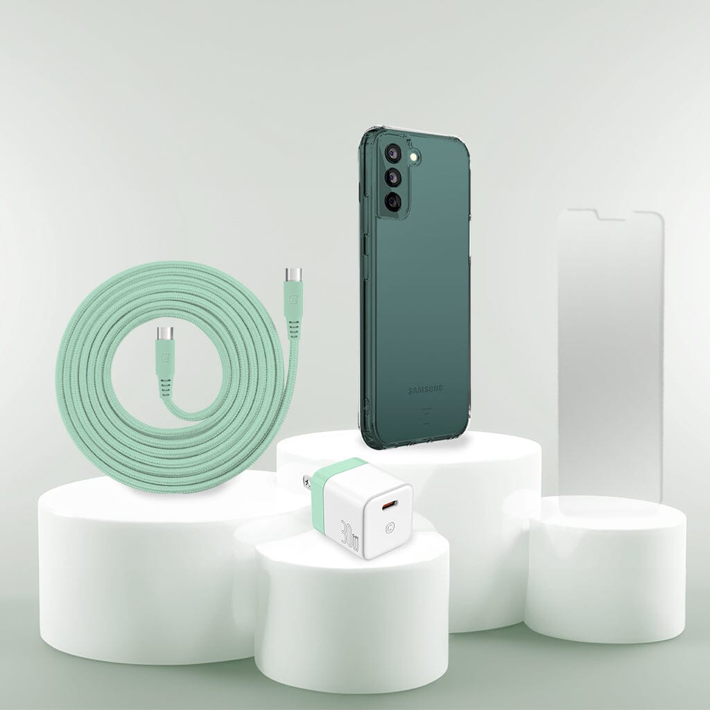 Samsung S22 Case, Charger & Screen Protector Holiday Gift Box - Green