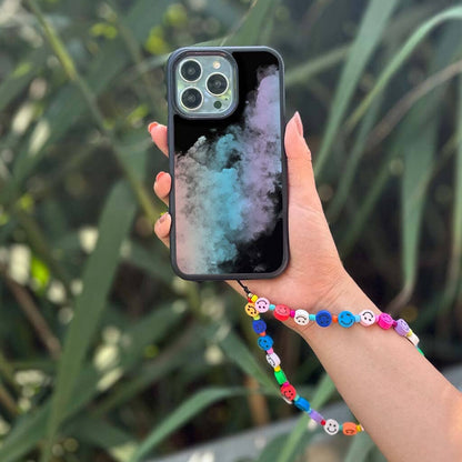 Rainbow Smiley Beaded Phone Charm