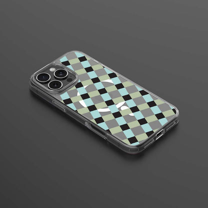 iPhone 15 Pro Clear Case - Dark Lattice Design