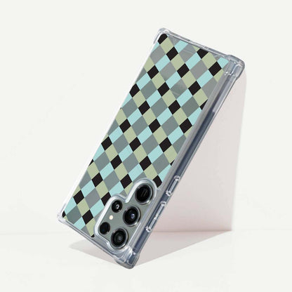 Samsung Galaxy S24 Ultra Clear Case - Dark Lattice Design