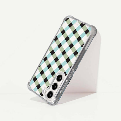 Samsung Galaxy S24 Clear Case - Dark Lattice Design