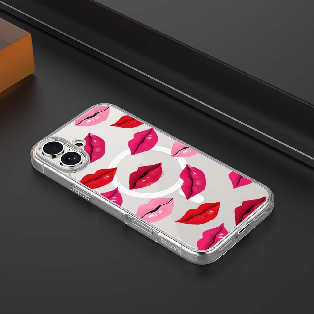 MagSafe iPhone 16 Lips Design Clear Case