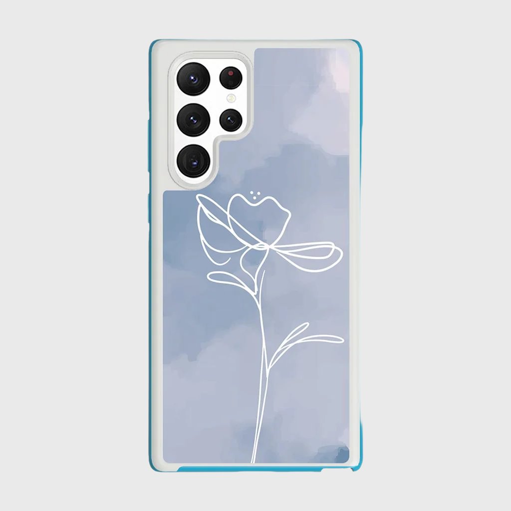 Blue Flower Samsung Galaxy S22 Ultra Case