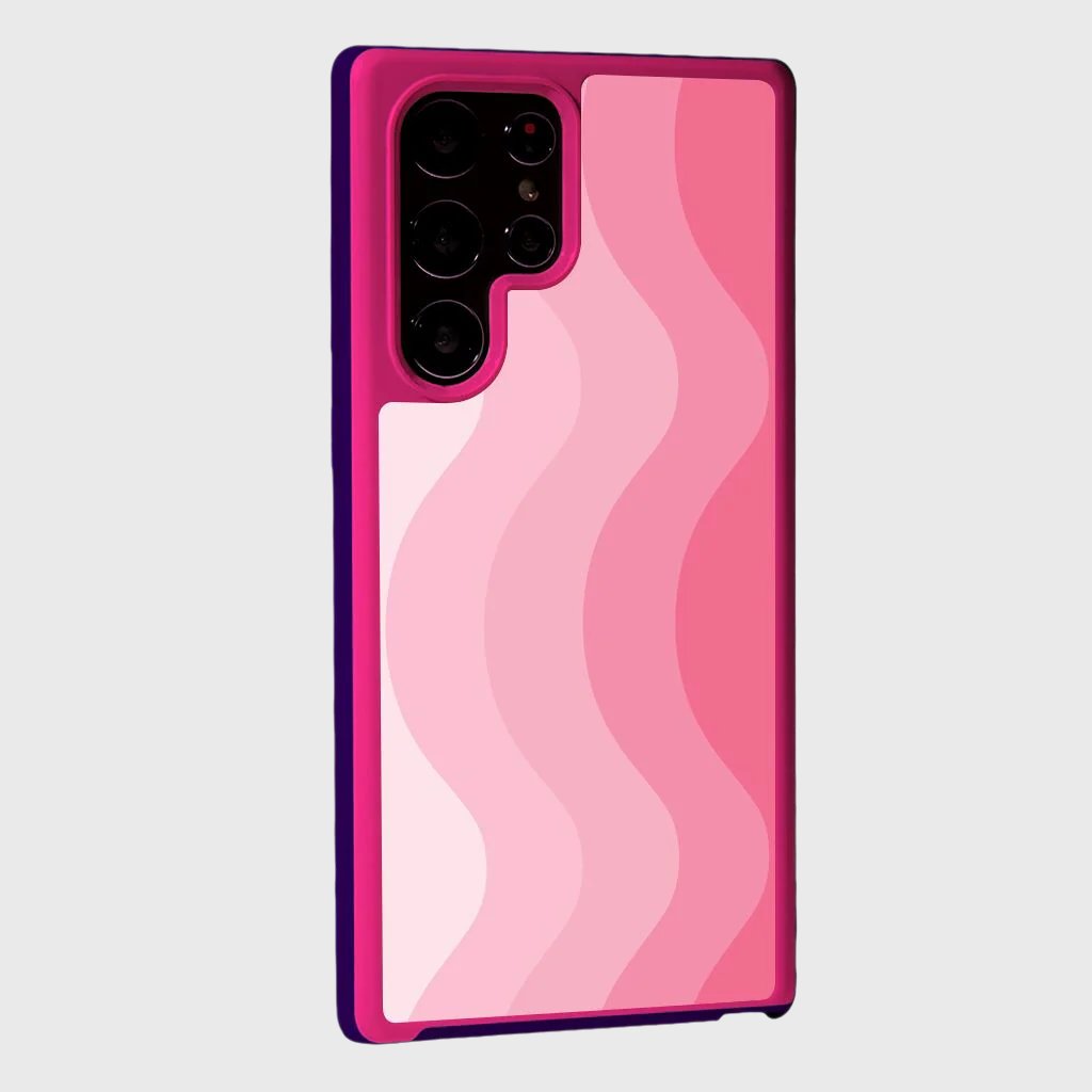 Pink Samsung Galaxy S22 Ultra Wave Case