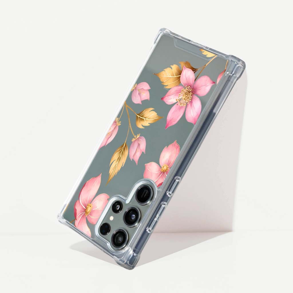 Samsung Galaxy S25 Ultra Pink Wildflower Clear Case