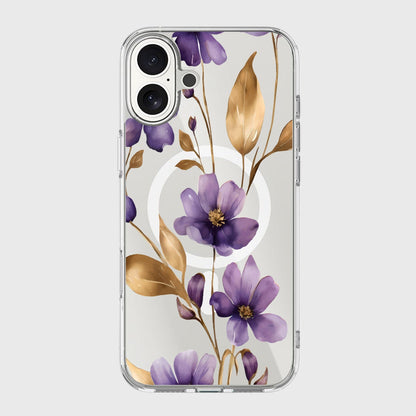 MagSafe iPhone 17 Purple Wildflower Clear Case