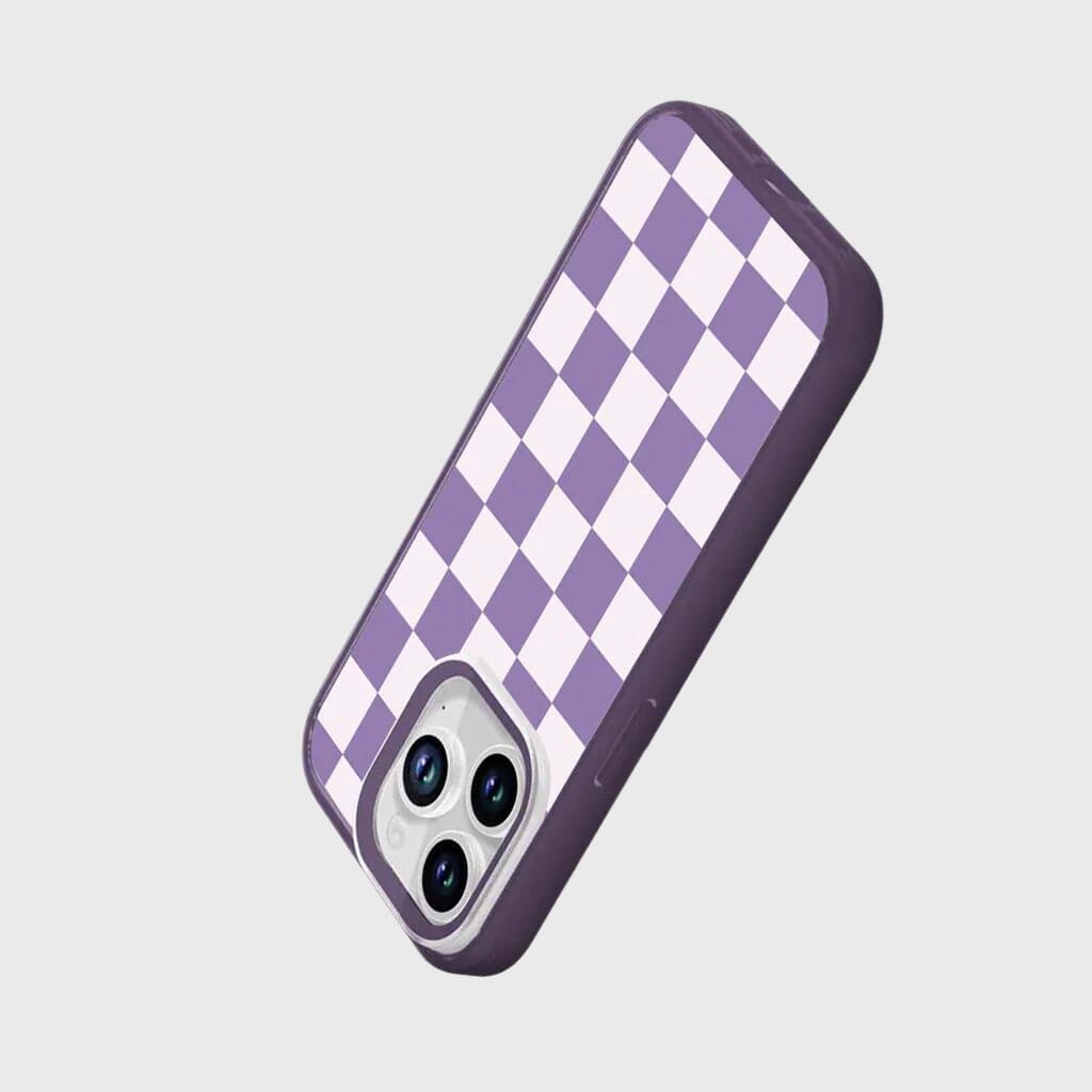 iPhone 15 Pro Case With MagSafe - Purple Checkerboard