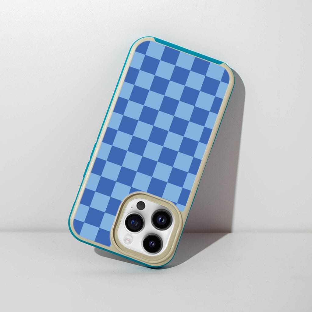 MagSafe iPhone 13 Pro Blue Checkerboard Print Case