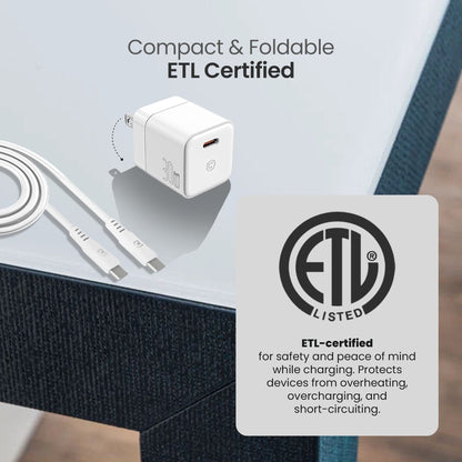 GaN 30W Wall Charger with 100W Type C to Type C Cable