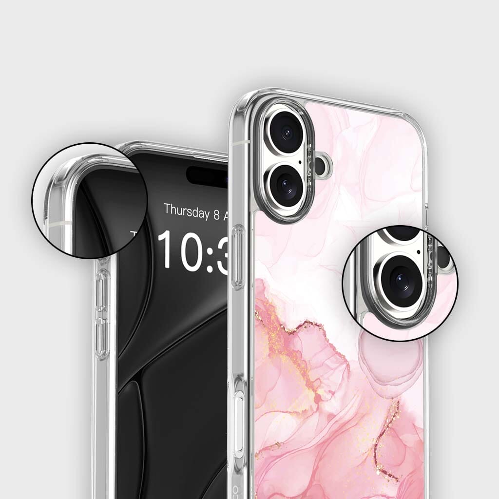 iPhone 16 Case With MagSafe - Pink Marble